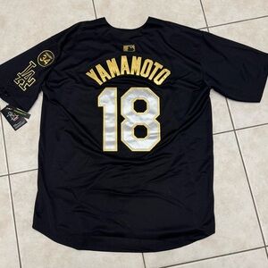 LIMITED EDITION Dodgers Yoshinobu Yamamoto #18 Black/Gold Jersey — BRAND NEW